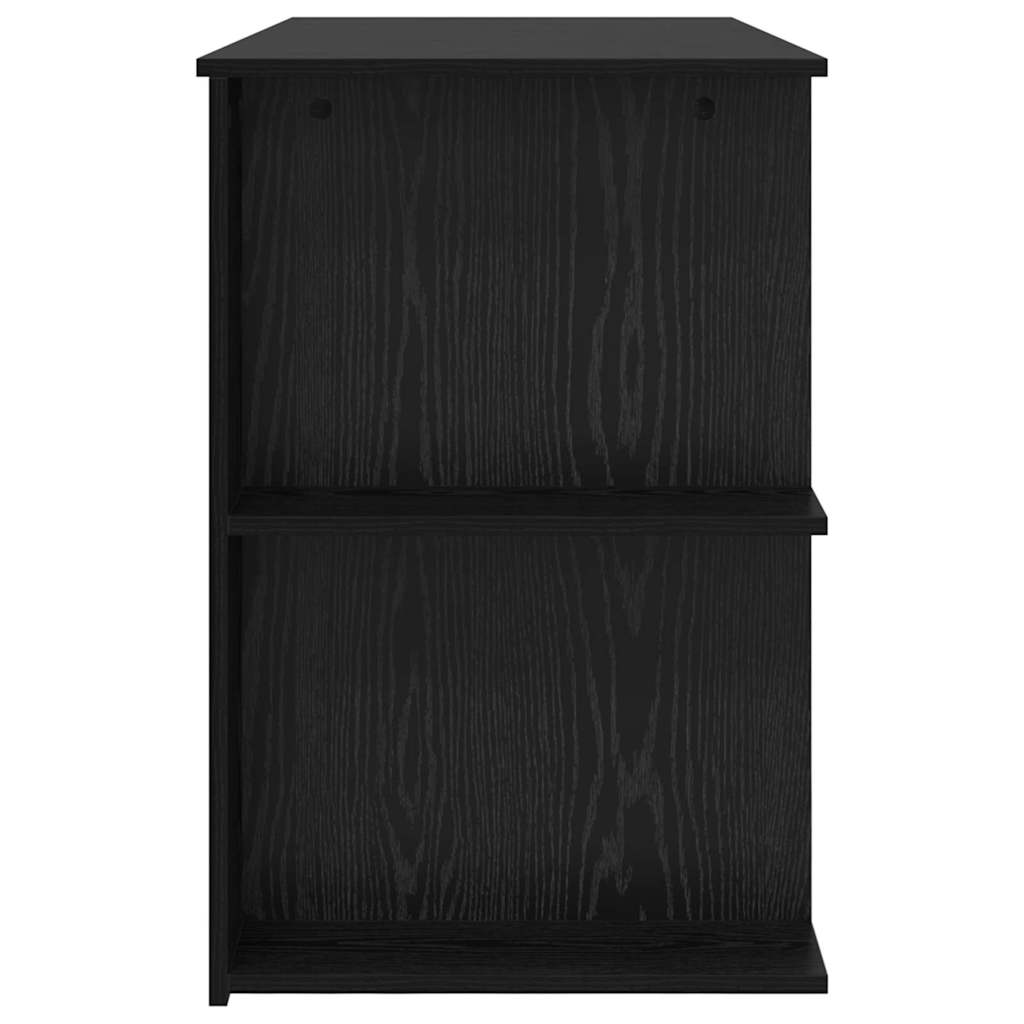 Desk with Shelf Black Oak Effect 140 x 50 x 75 cm