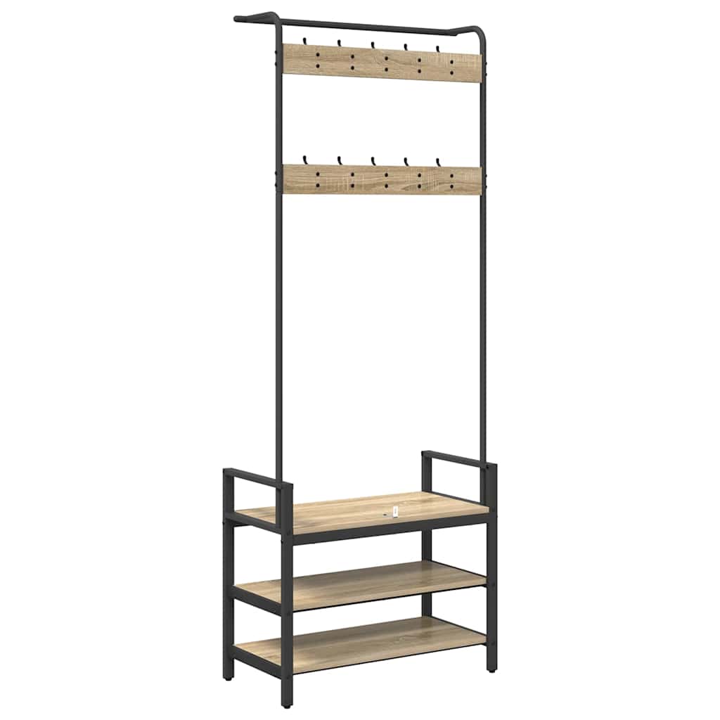 Garderobenständer Sonoma-Eiche 75 x 34 x 184 cm Holzwerkstoff