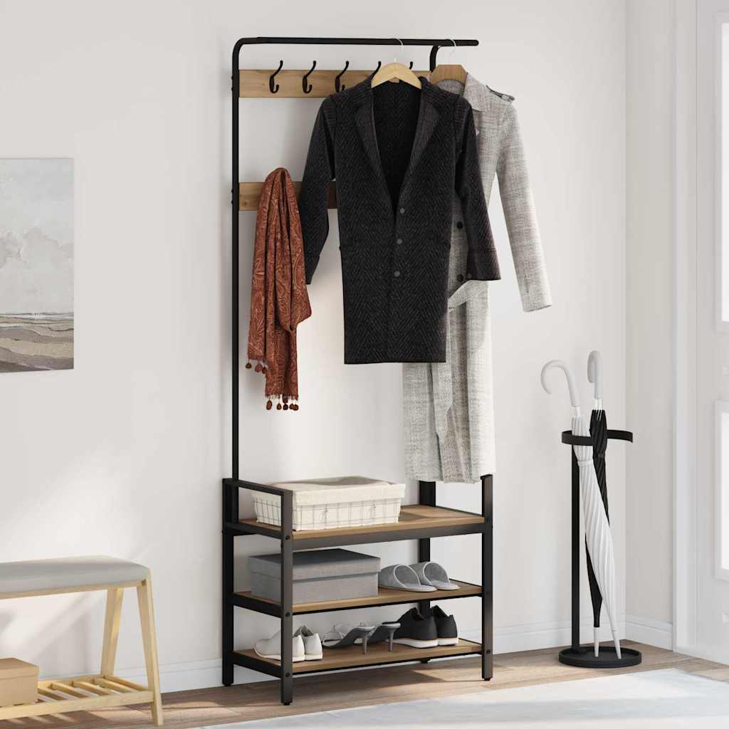Coat Rack Artisan Oak 75 x 34 x 184 cm Engineered Wood