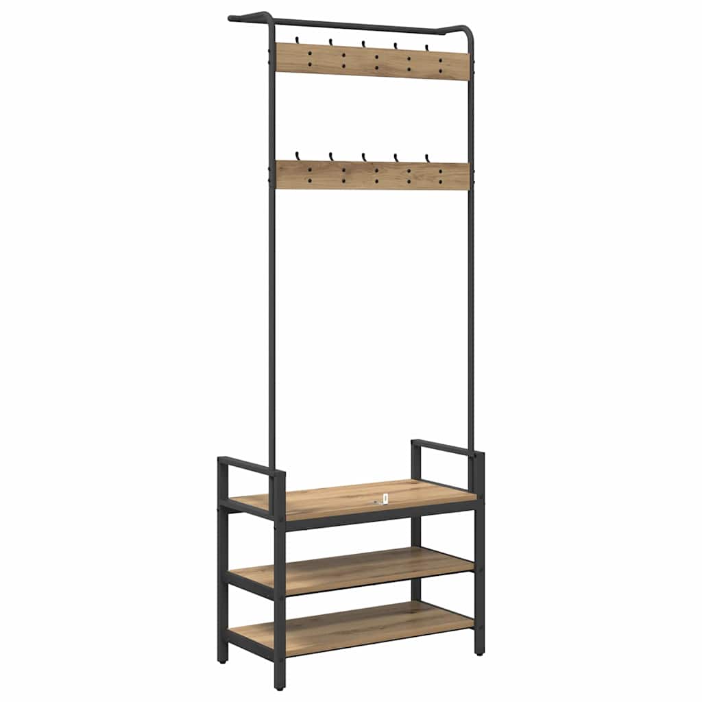 Coat Rack Artisan Oak 75 x 34 x 184 cm Engineered Wood