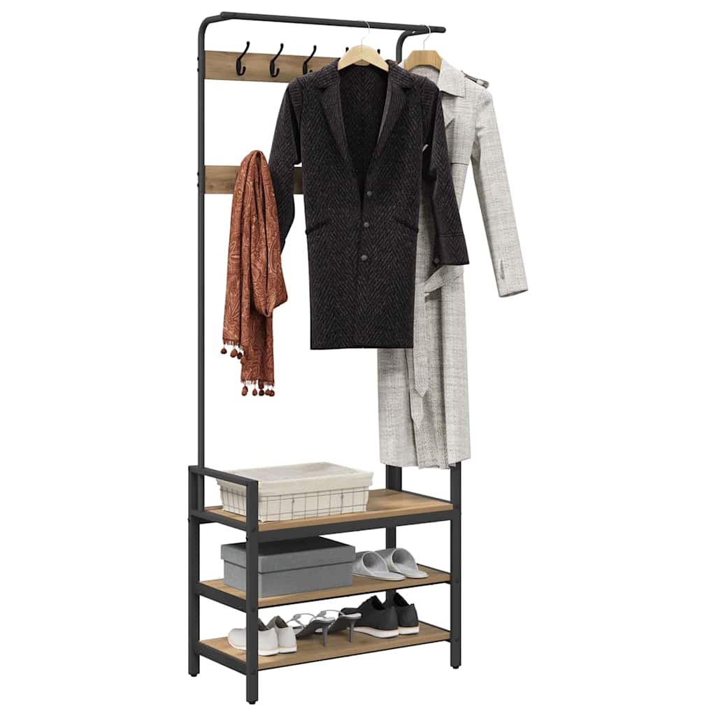 Coat Rack Artisan Oak 75 x 34 x 184 cm Engineered Wood