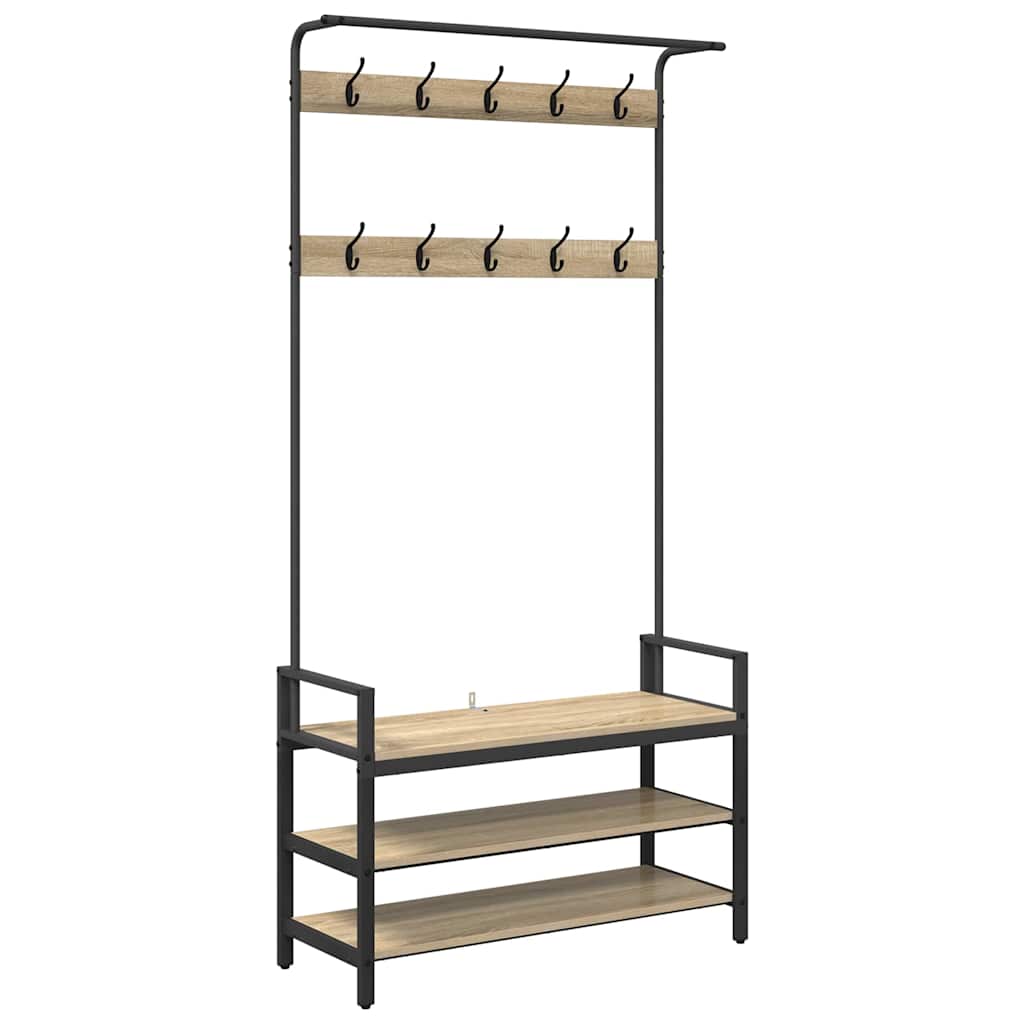 Garderobenständer Sonoma-Eiche 95 x 34 x 184 cm Holzwerkstoff