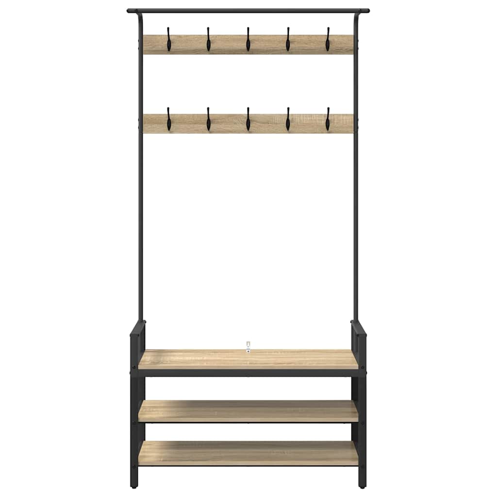 Garderobenständer Sonoma-Eiche 95 x 34 x 184 cm Holzwerkstoff