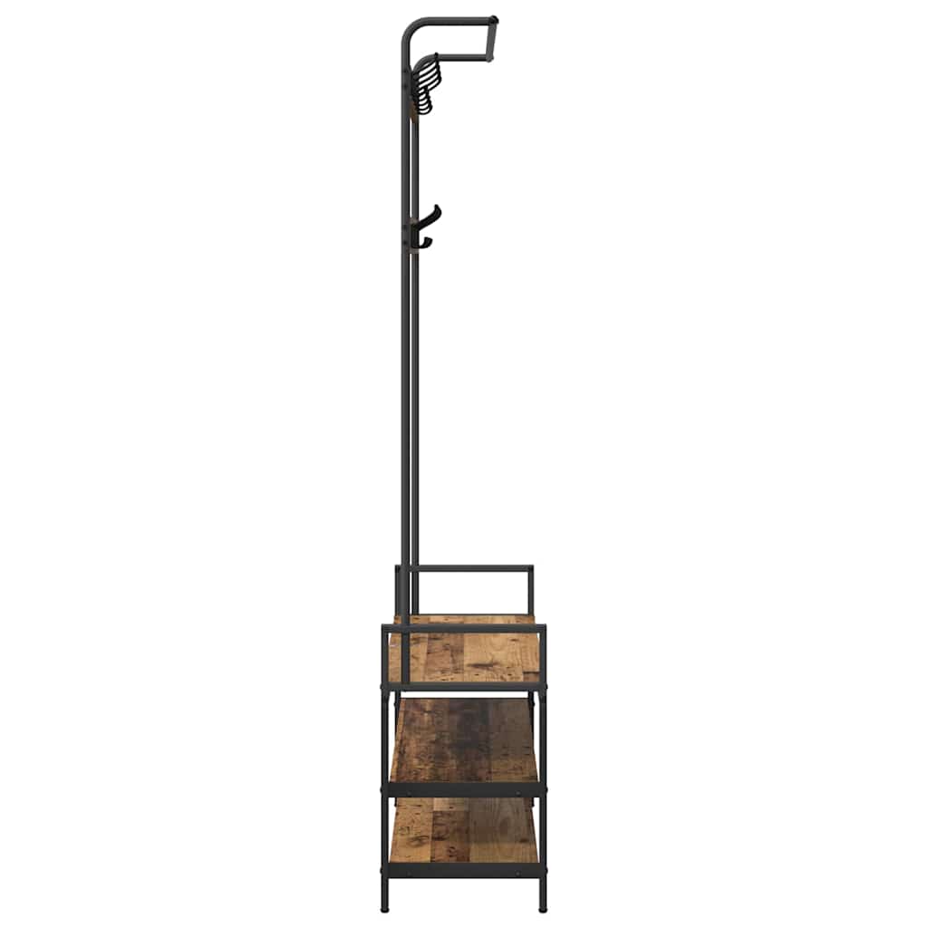 Portemanteau bois recyclé 95 x 34 x 184 cm panneau de bois