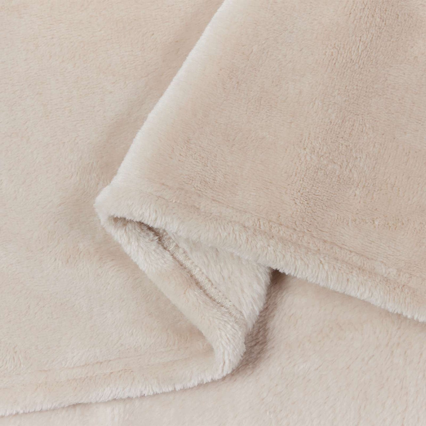Überwurfdecke Beige 150 x 200 cm Fleece