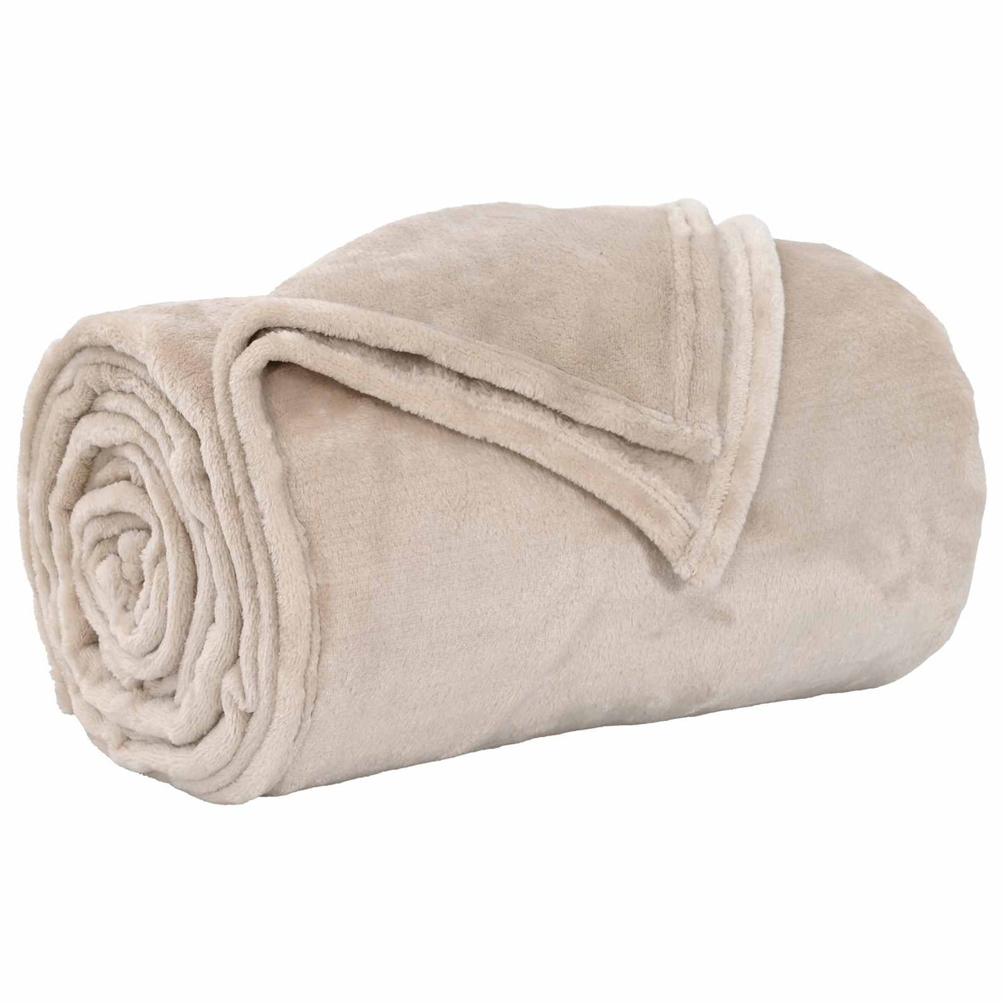 Beige Throw Blanket 220 x 240 cm Fleece