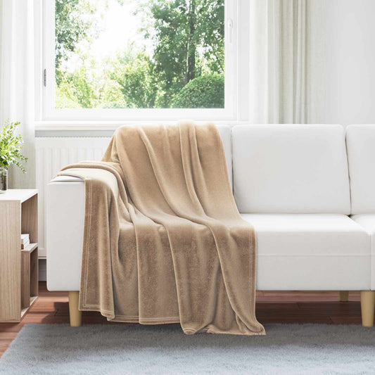 Überwurfdecke Kamel 130 x 150 cm Fleece