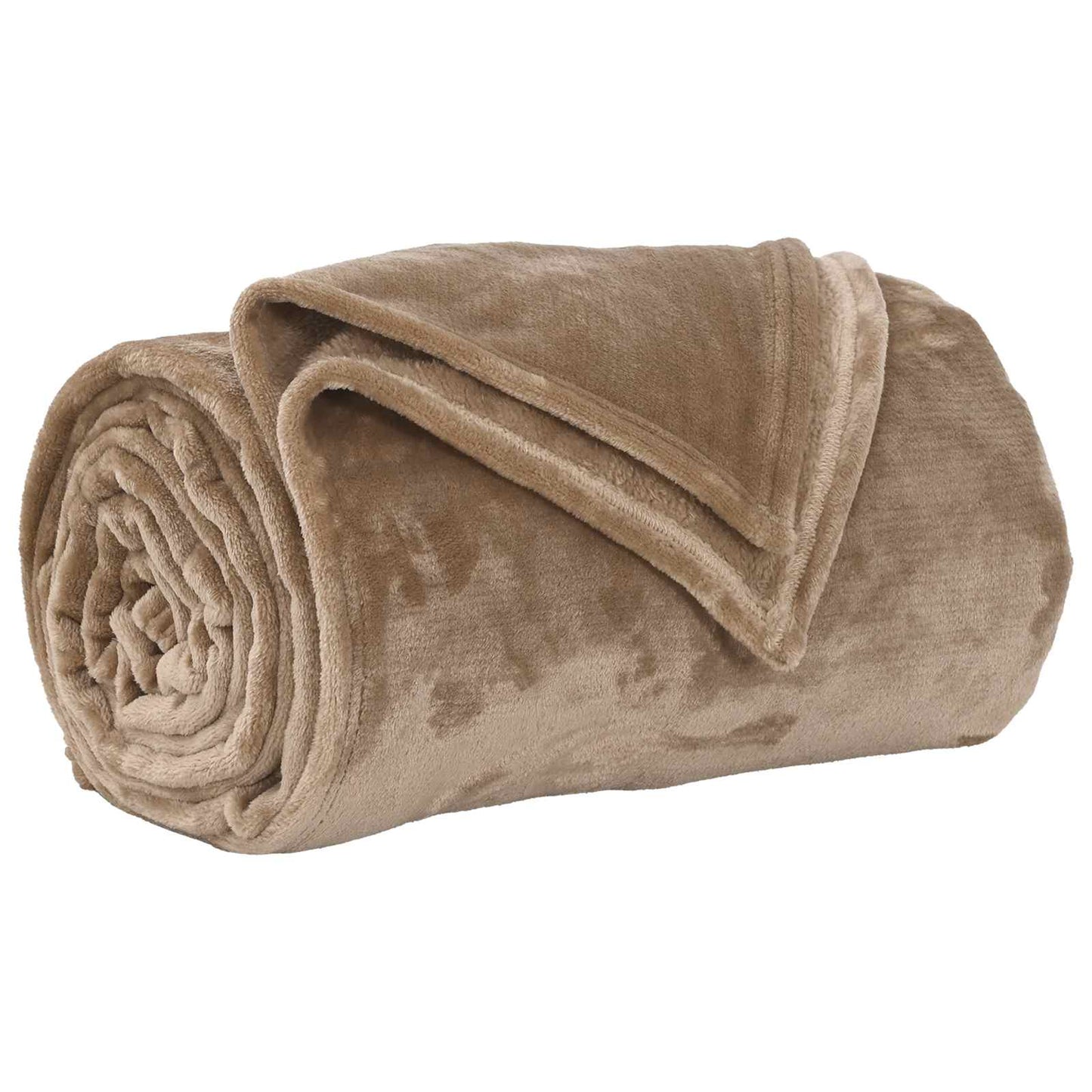Throw Blanket Camel 220 x 240 cm Fleece