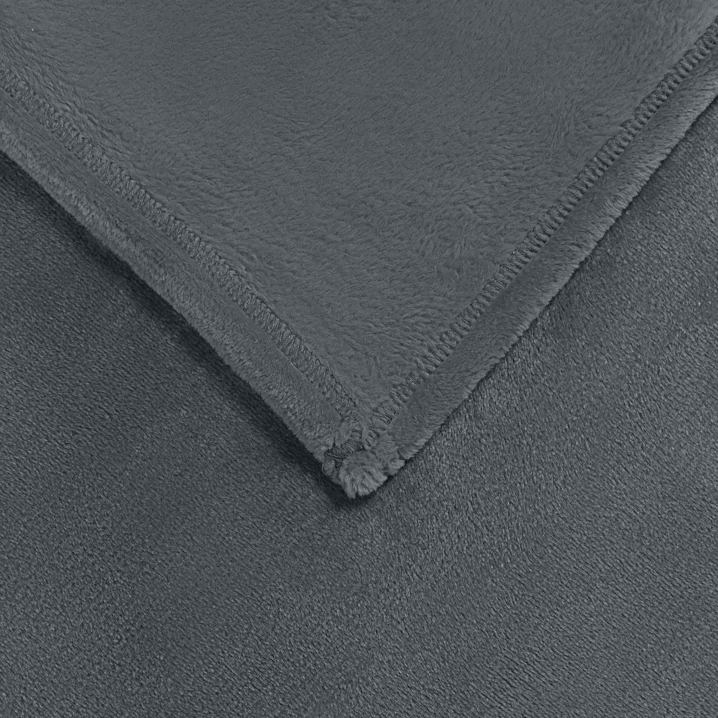 Überwurfdecke Dunkelgrau 150 x 200 cm Fleece