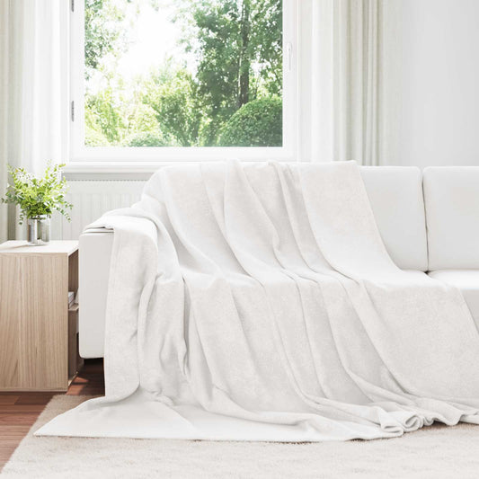 Jeté de canapé polaire blanc 240 x 270 cm