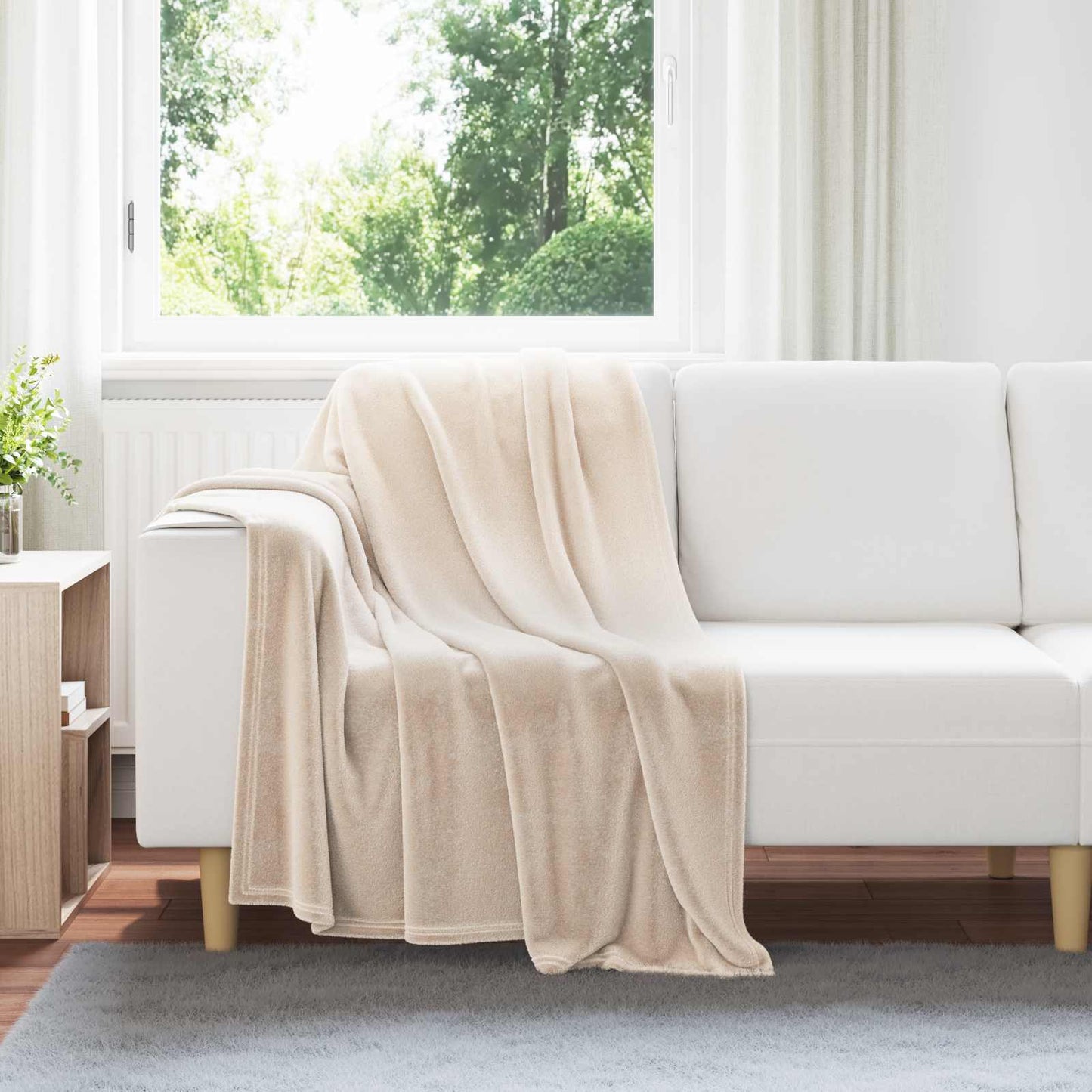 Plaids 6 pcs Beige 130 x 150 cm Polaire