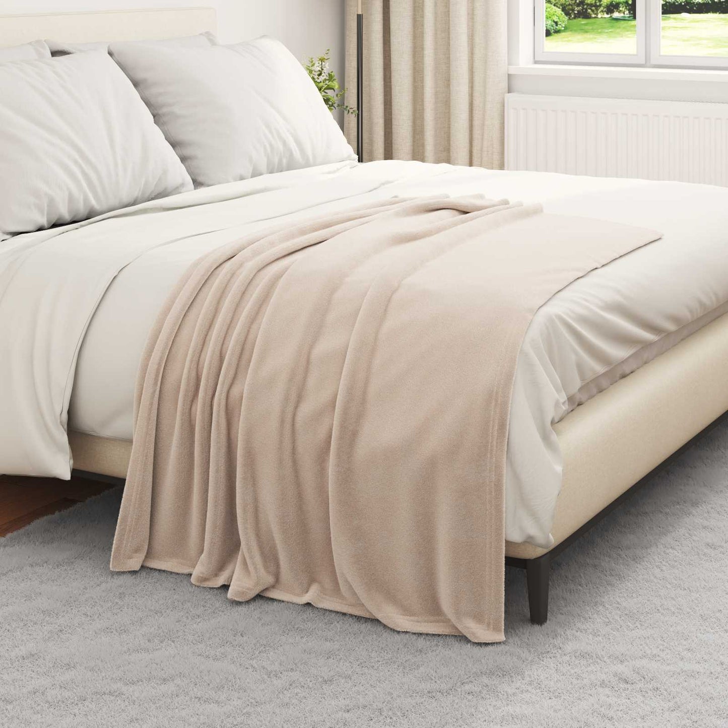 Plaids 6 pcs Beige 130 x 150 cm Polaire