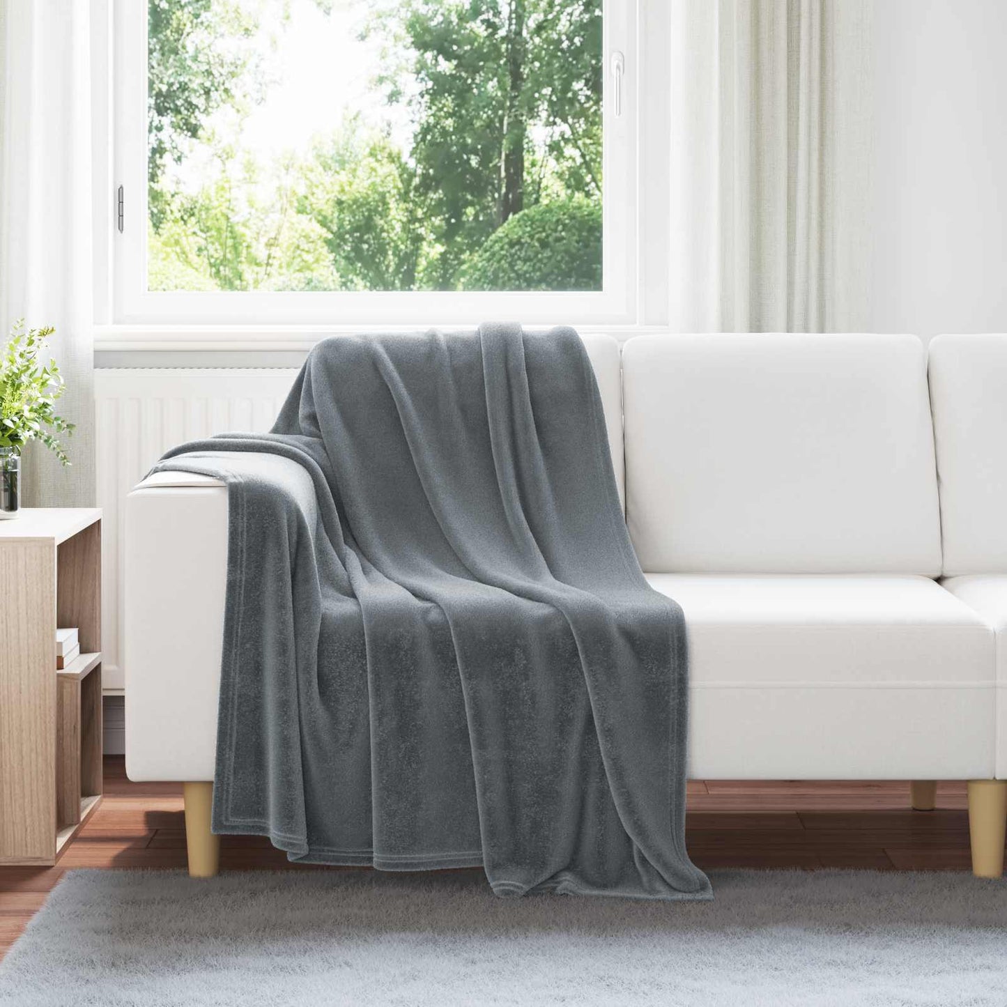 Throws 6 pcs Dark Gray 130 x 150 cm Fleece
