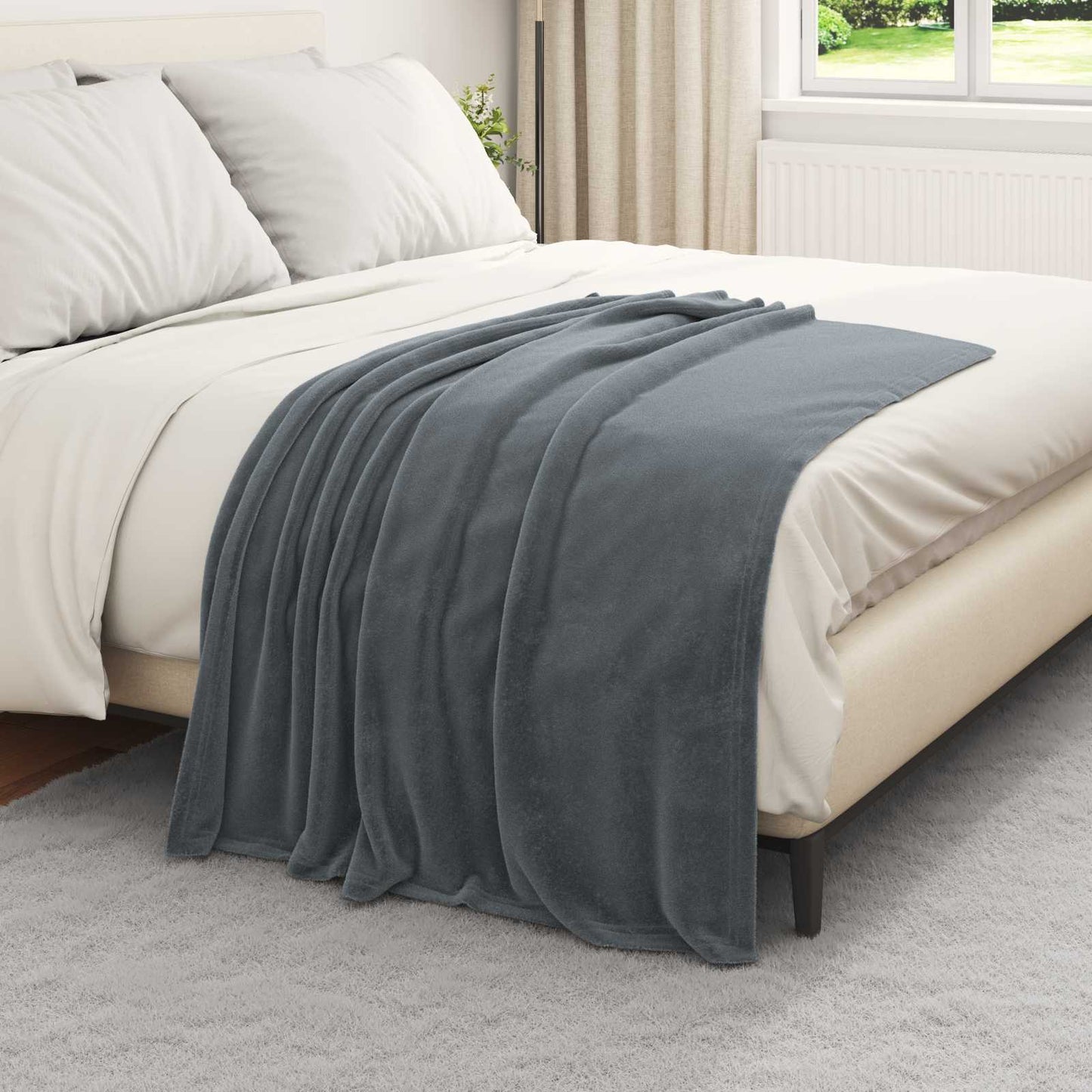 Throws 6 pcs Dark Gray 130 x 150 cm Fleece