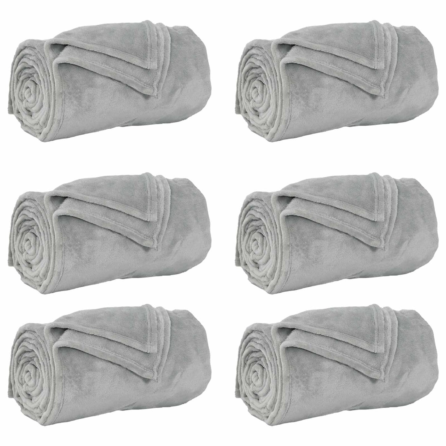 Wohndecken 6 pcs Grau 130 x 150 cm Fleece