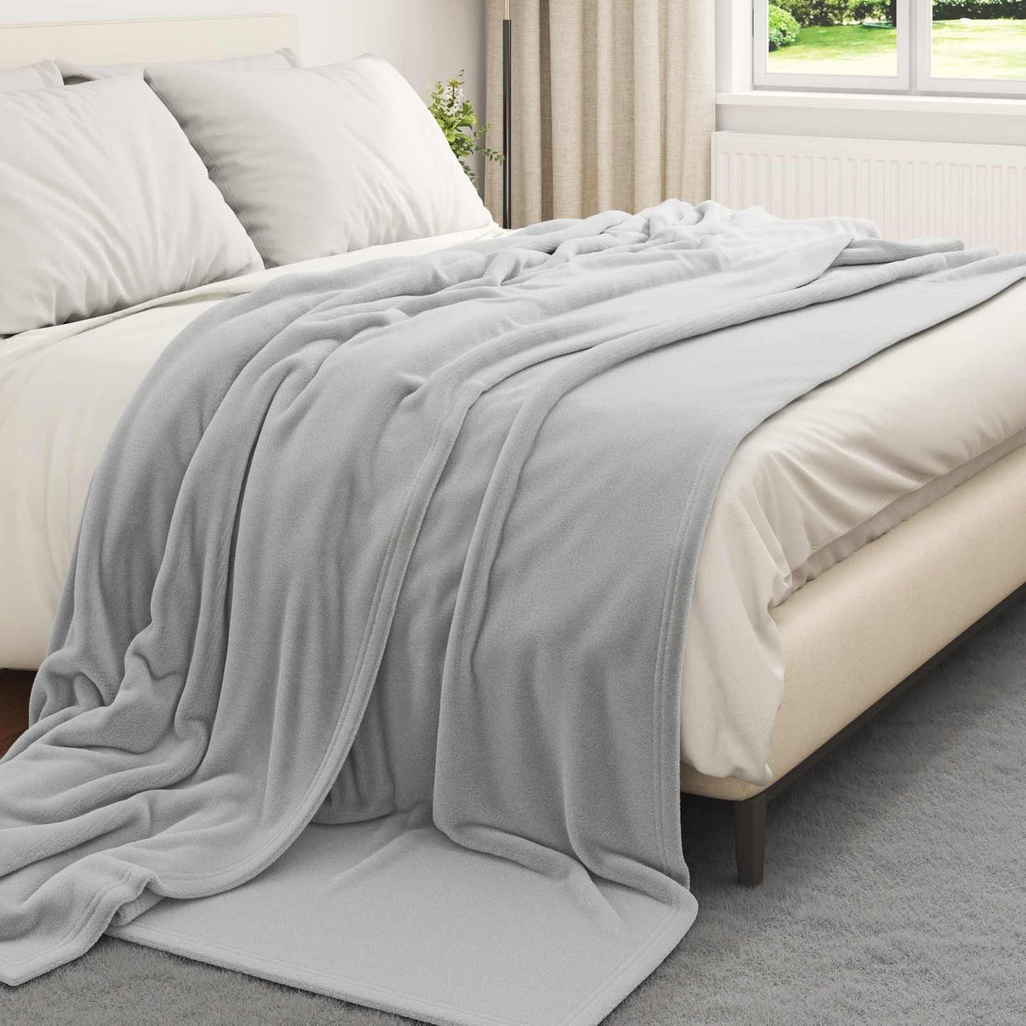 Plaids 6 pcs Gris 240 x 270 cm Polaire
