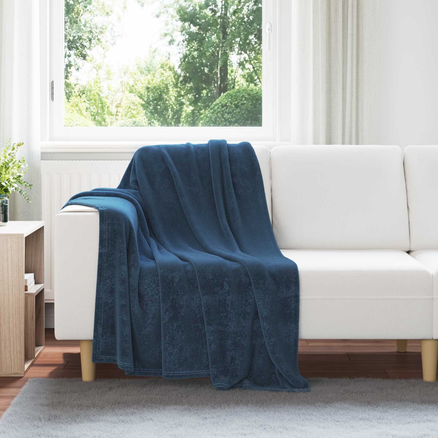 Blankets 6 pcs Navy Blue 130 x 150 cm Fleece