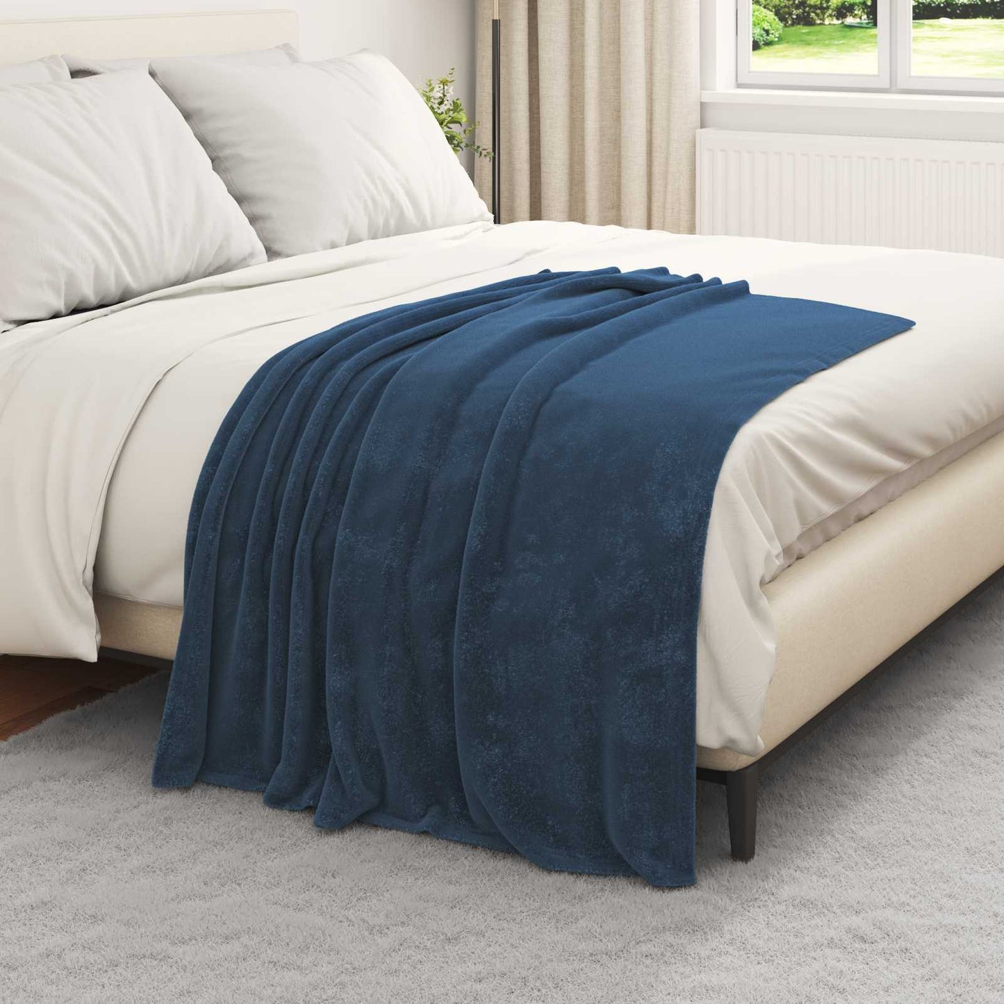 Blankets 6 pcs Navy Blue 130 x 150 cm Fleece