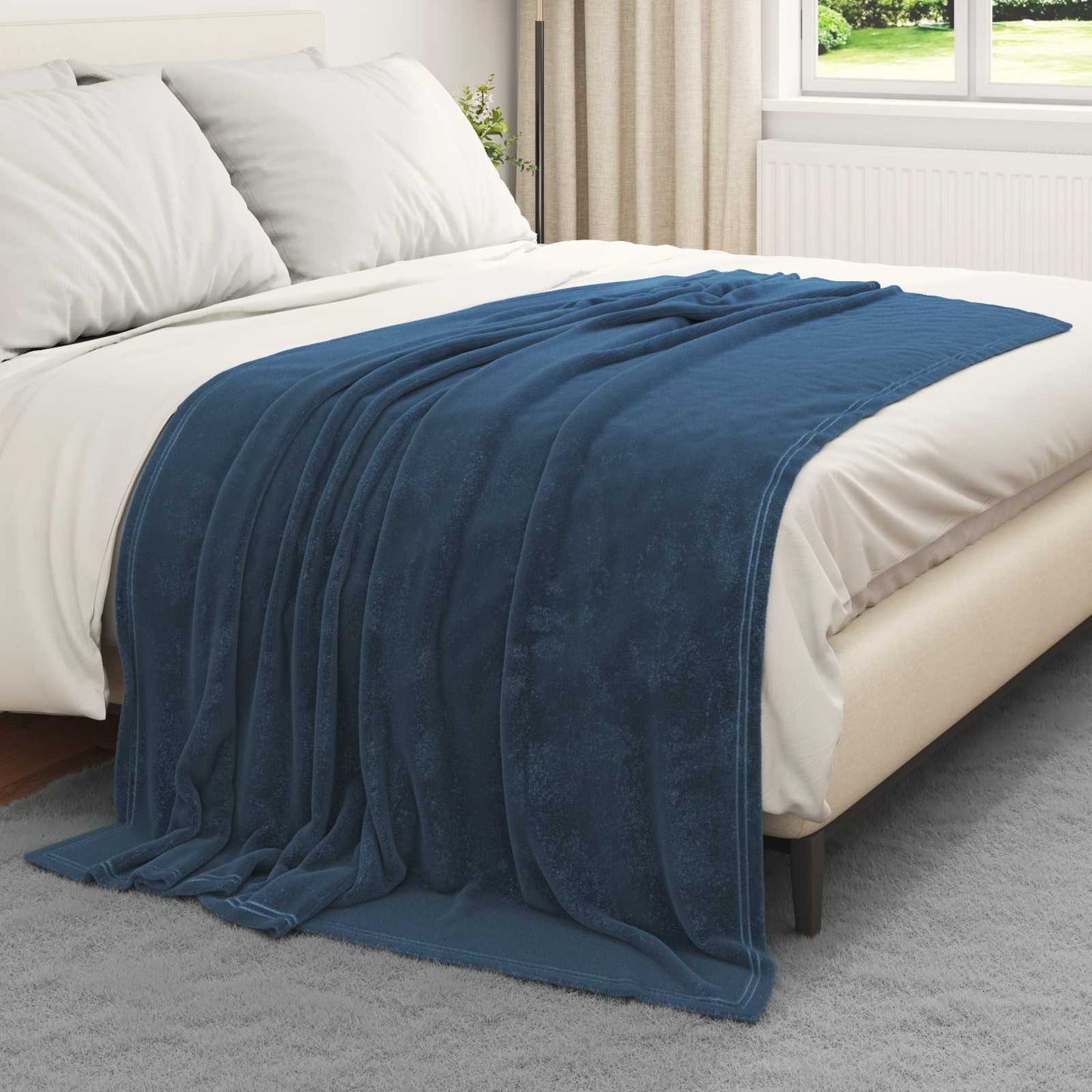 Wohndecken 6 pcs Marineblau 150 x 200 cm Fleece