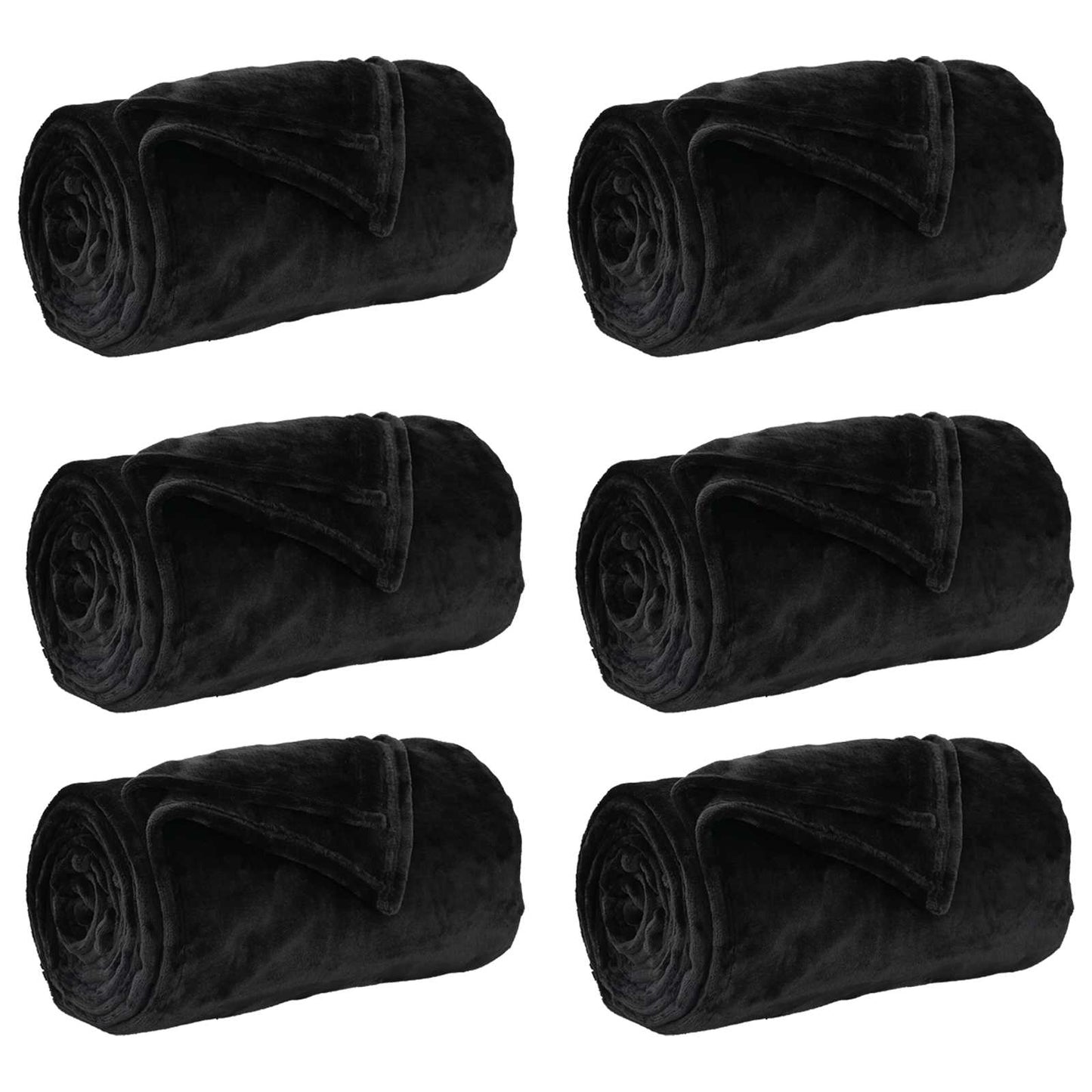 Blankets 6 pcs Black 220 x 240 cm Fleece