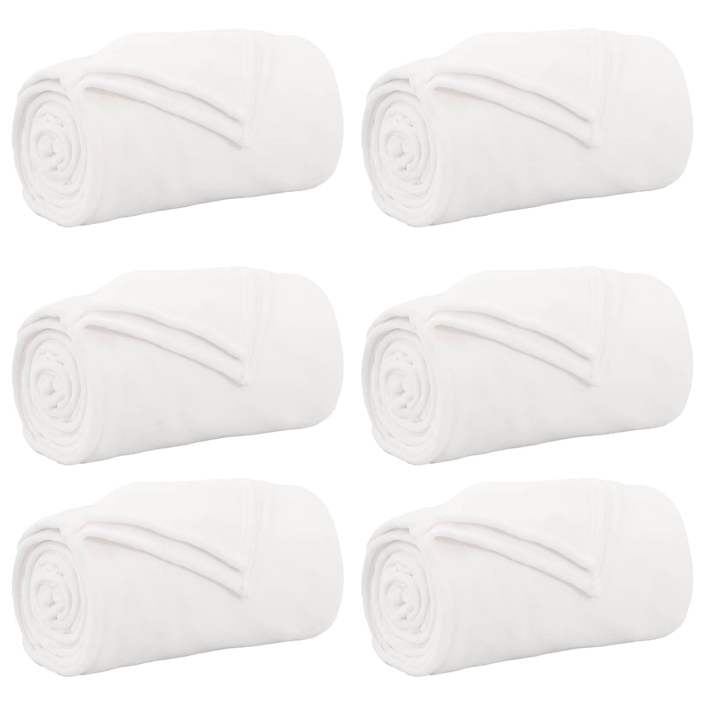 Wohndecken 6 pcs Weiß 220 x 240 cm Fleece