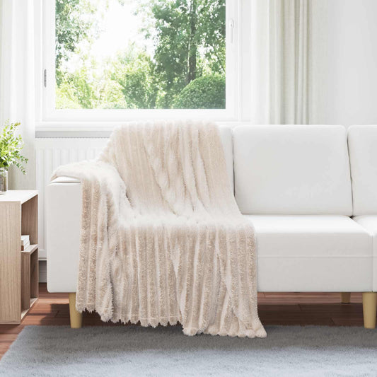 Plaid beige 150 x 130 cm polaire
