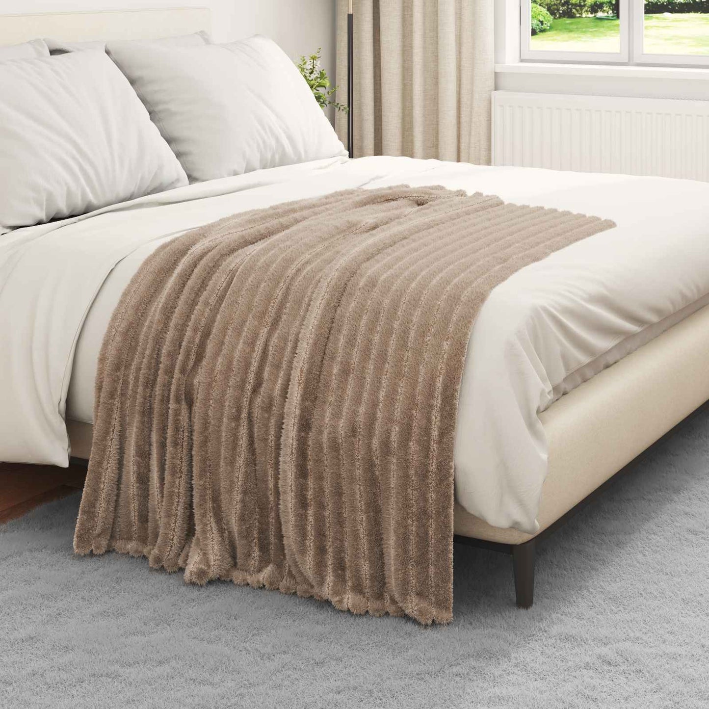 Plaid en polaire Chameau 150 x 130 cm