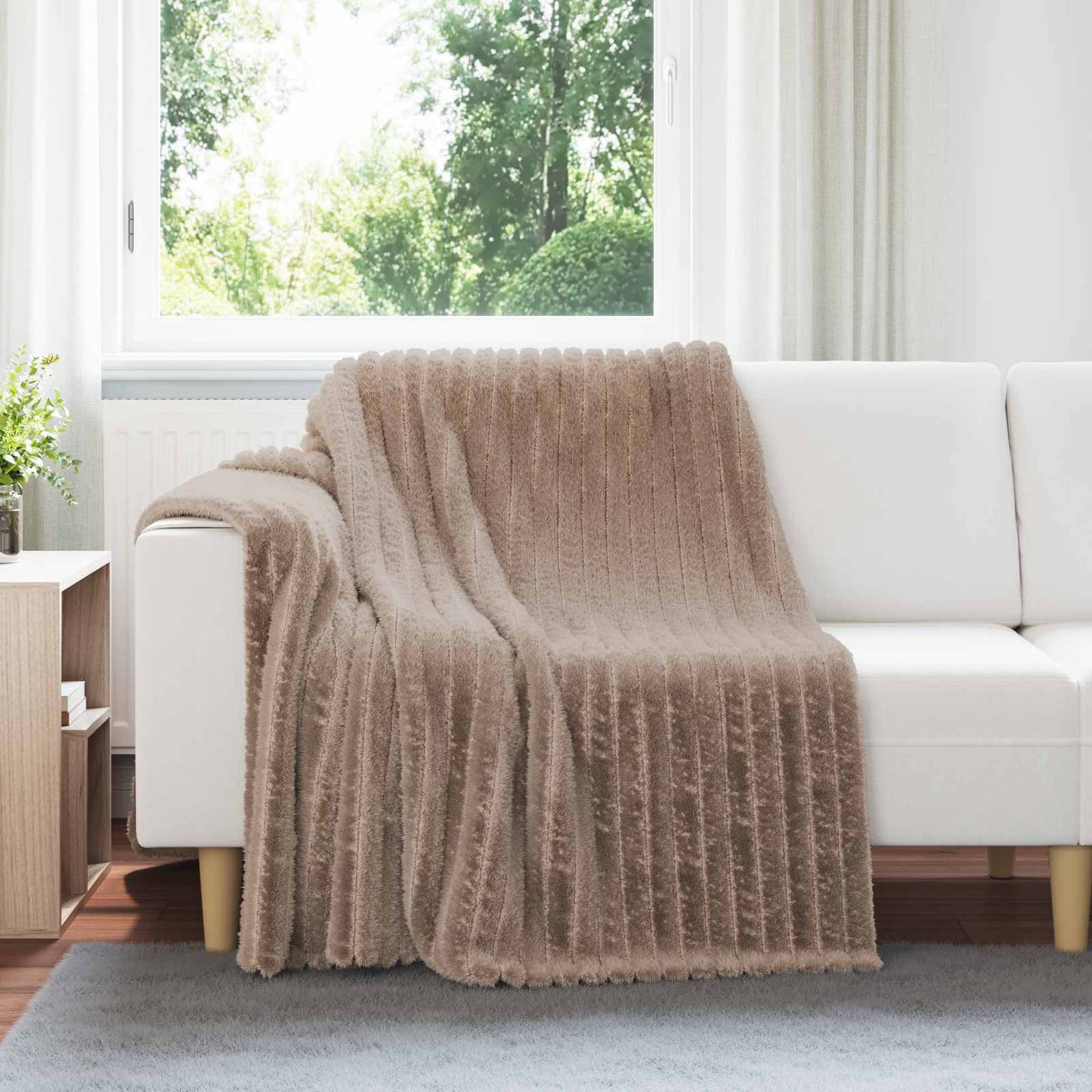 Überwurfdecke Kamel 200 x 150 cm Fleece