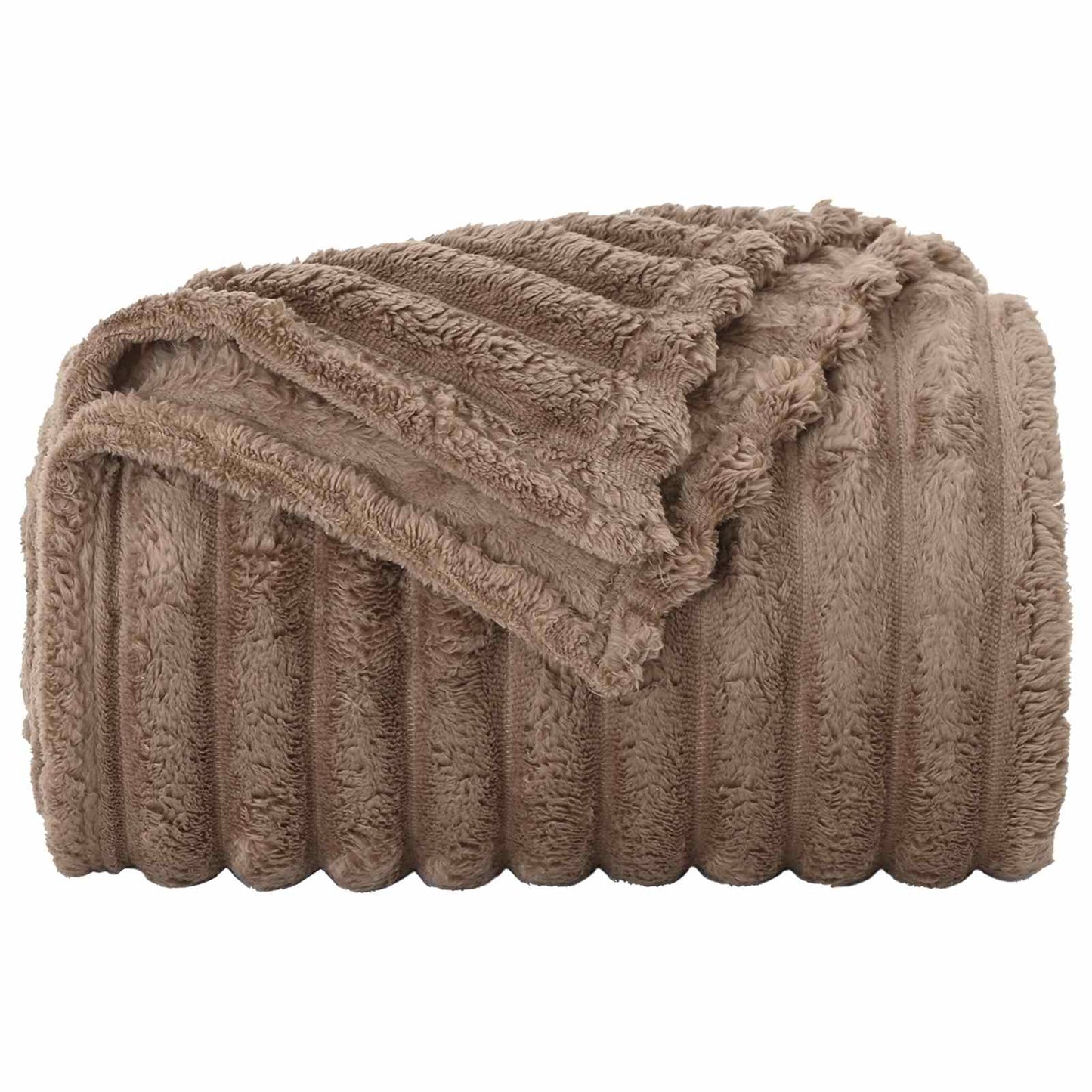 Throw Blanket Camel 240 x 220 cm Fleece