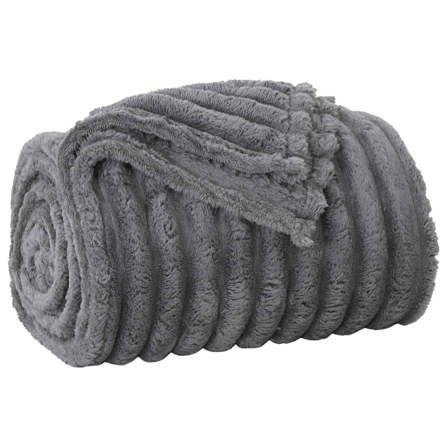 Throw Blanket Dark Grey 150 x 130 cm Fleece