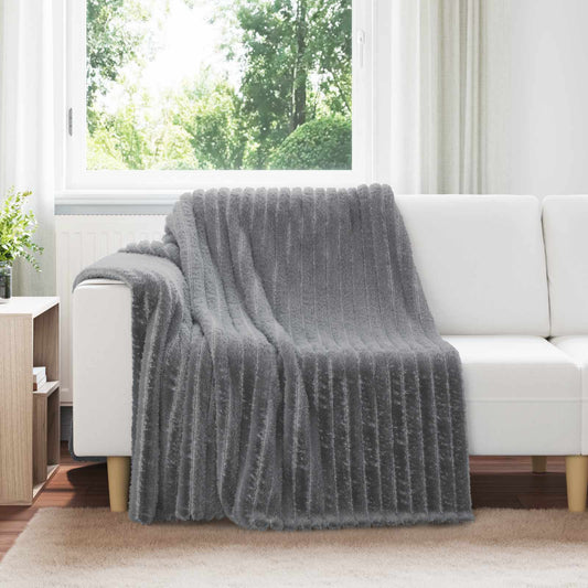 Überwurfdecke Dunkelgrau 200 x 150 cm Fleece