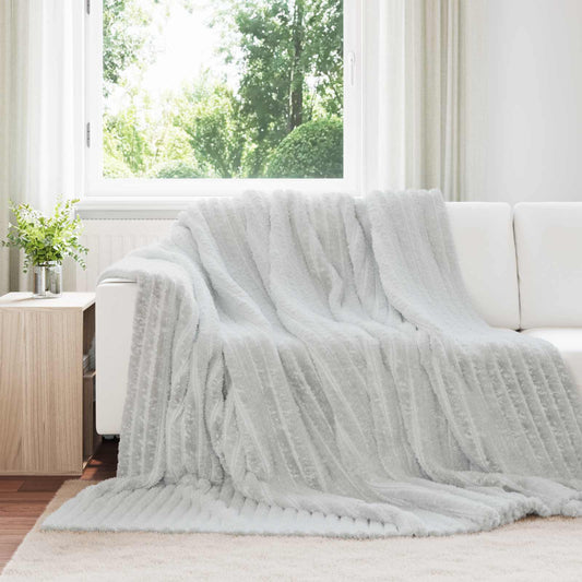 Überwurfdecke Grau 270 x 240 cm Fleece
