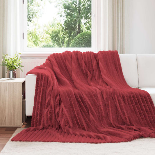 Überwurfdecke Bordeauxrot 240 x 220 cm Fleece