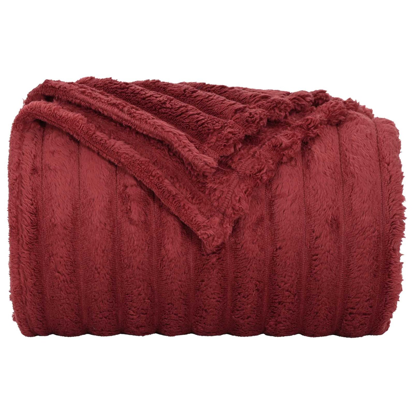Jeté de lit molletonné rouge bordeaux 270 x 240 cm