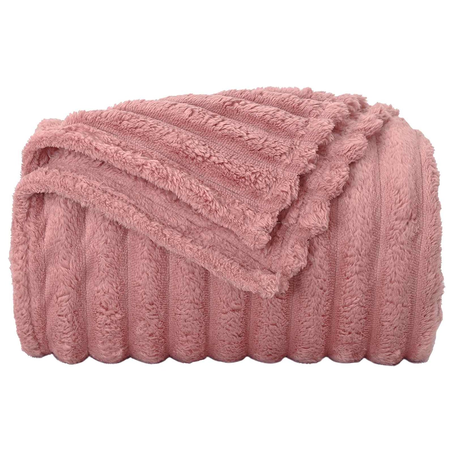 Überwurfdecke Rosa 150 x 130 cm Fleece