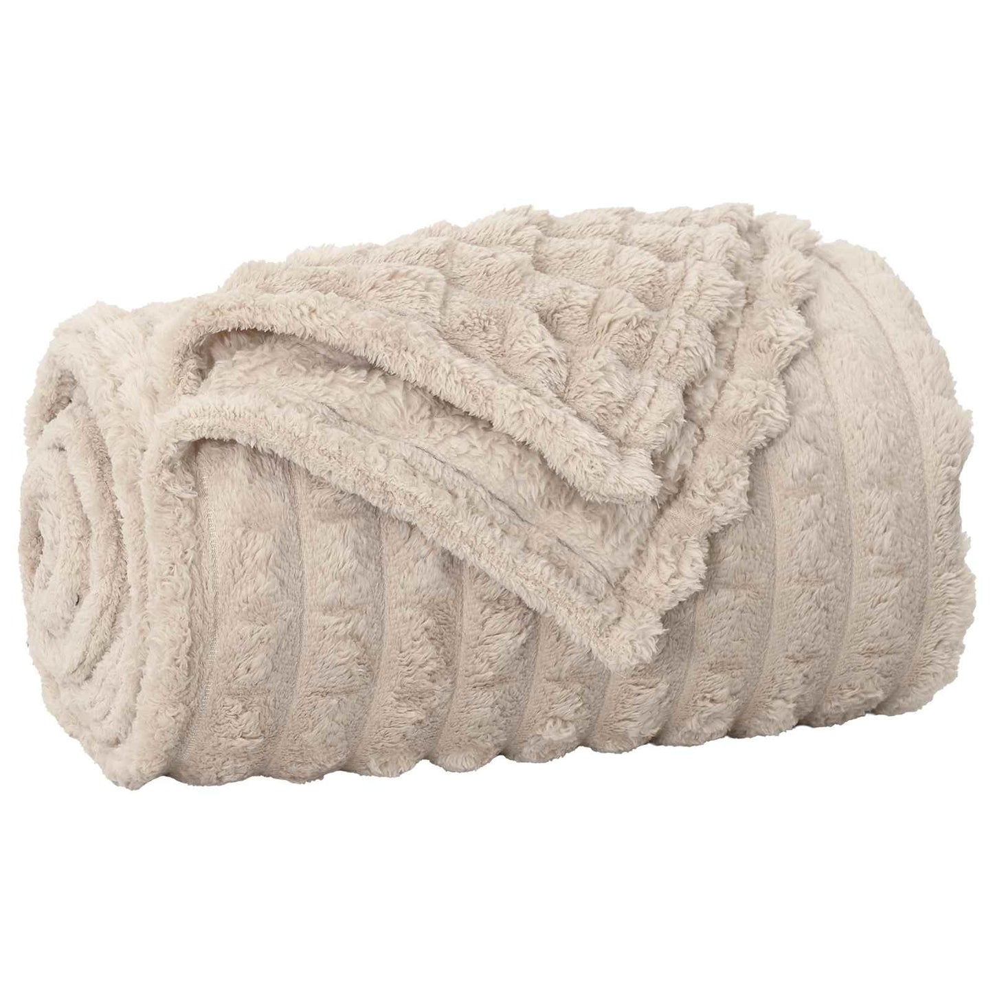 Plaids 6 pcs Beige 150 x 130 cm Polaire
