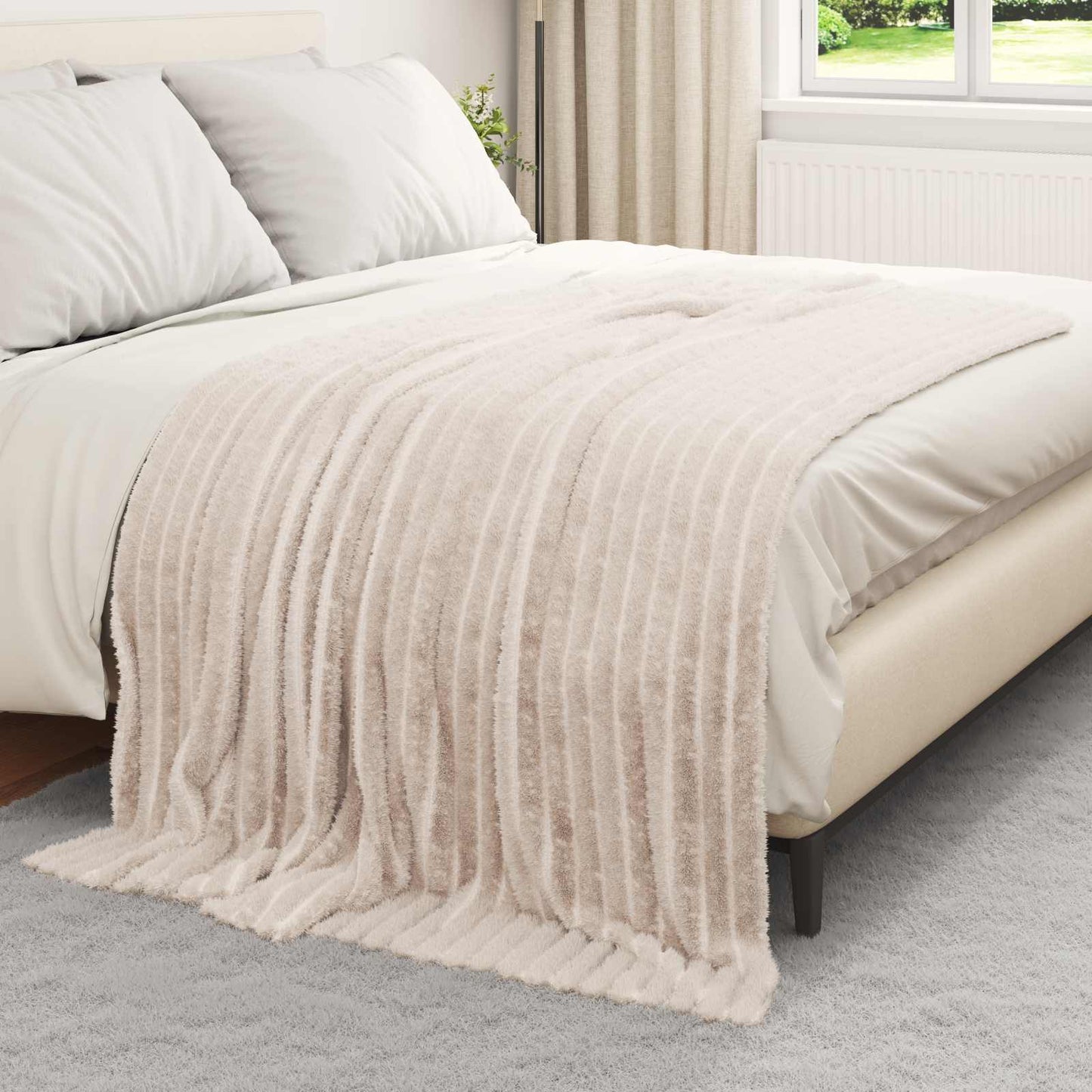 Throws 6 pcs Beige 200 x 150 cm Fleece