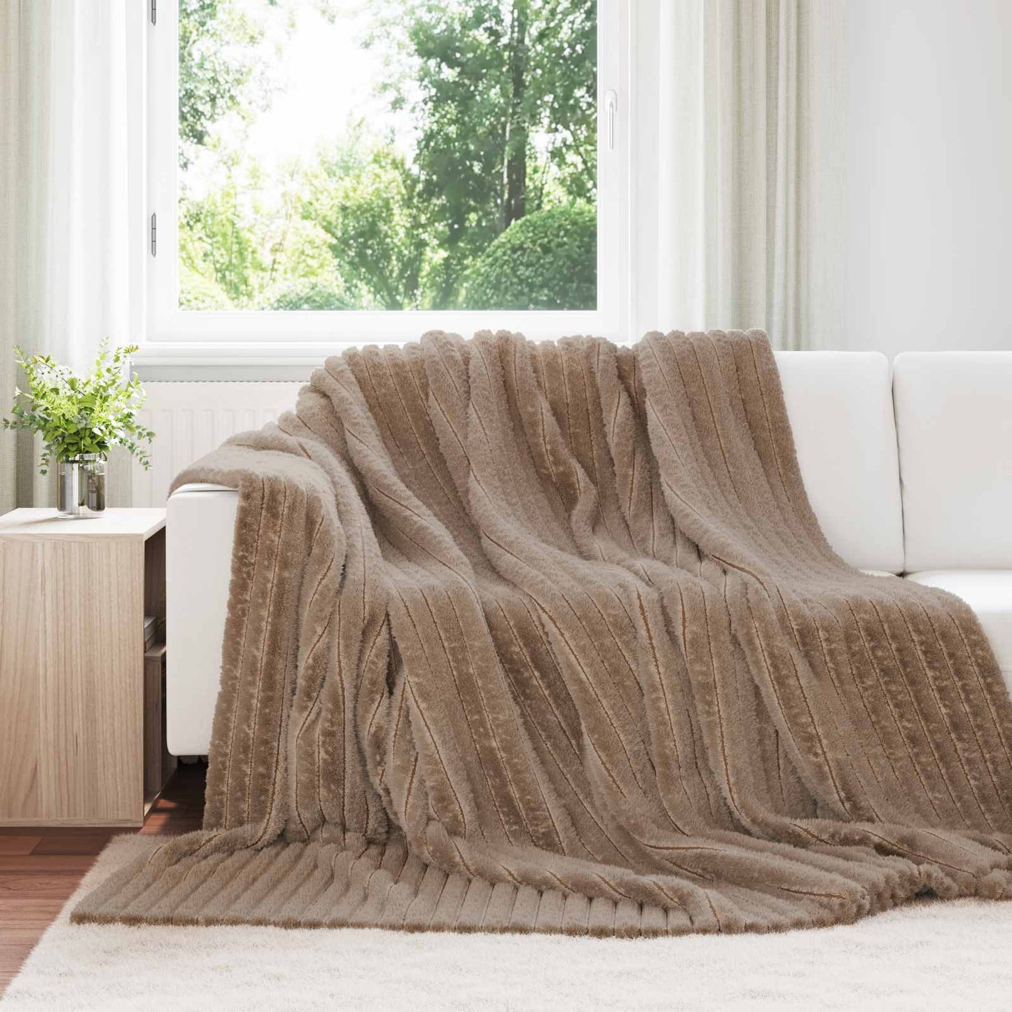 Fleece Blankets 6 pcs Camel 240 x 220 cm