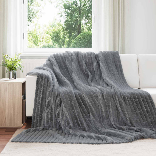 Wohndecken 6 pcs Dunkelgrau 240 x 220 cm Fleece