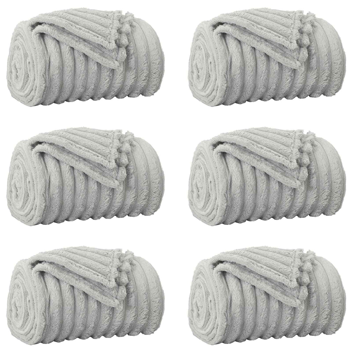 Wohndecken 6 pcs Grau 150 x 130 cm Fleece
