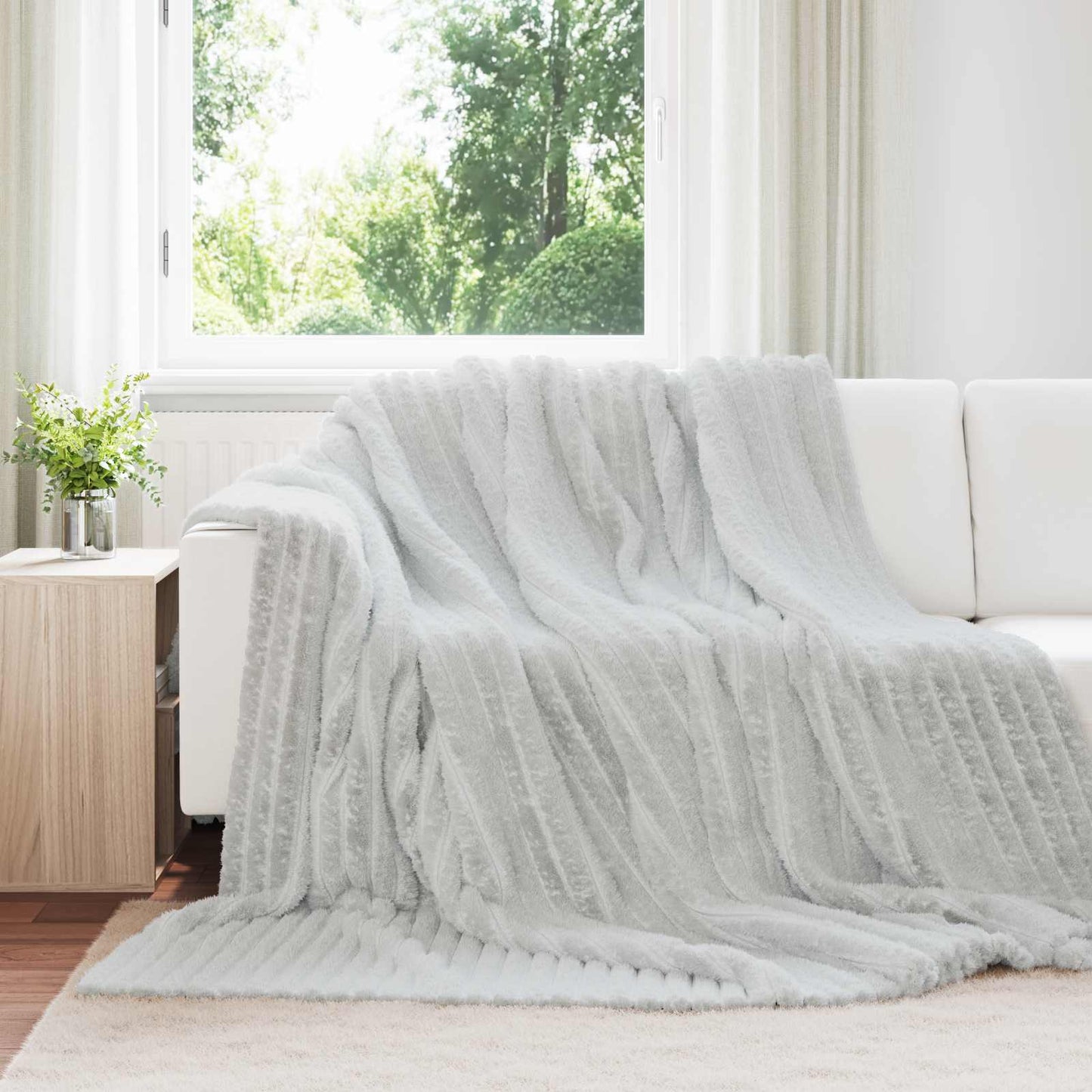 Wohndecken 6 pcs Grau 270 x 240 cm Fleece
