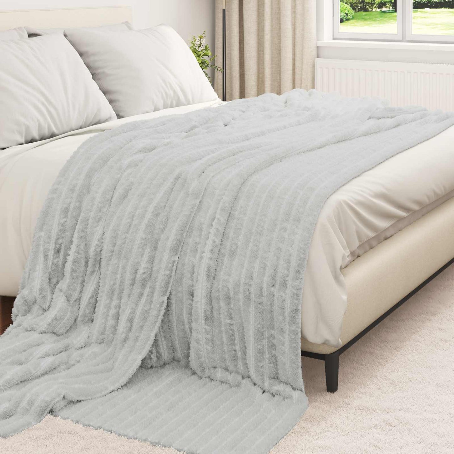 Wohndecken 6 pcs Grau 270 x 240 cm Fleece