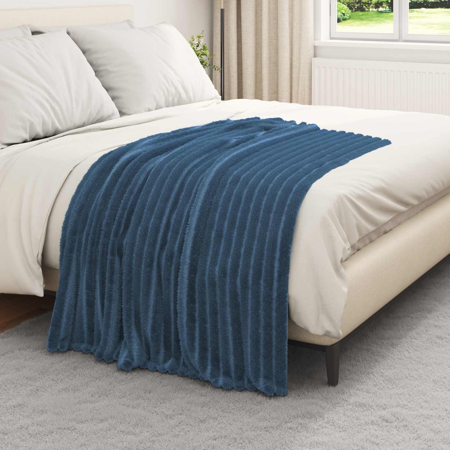 Wohndecken 6 pcs Marineblau 150 x 130 cm Fleece