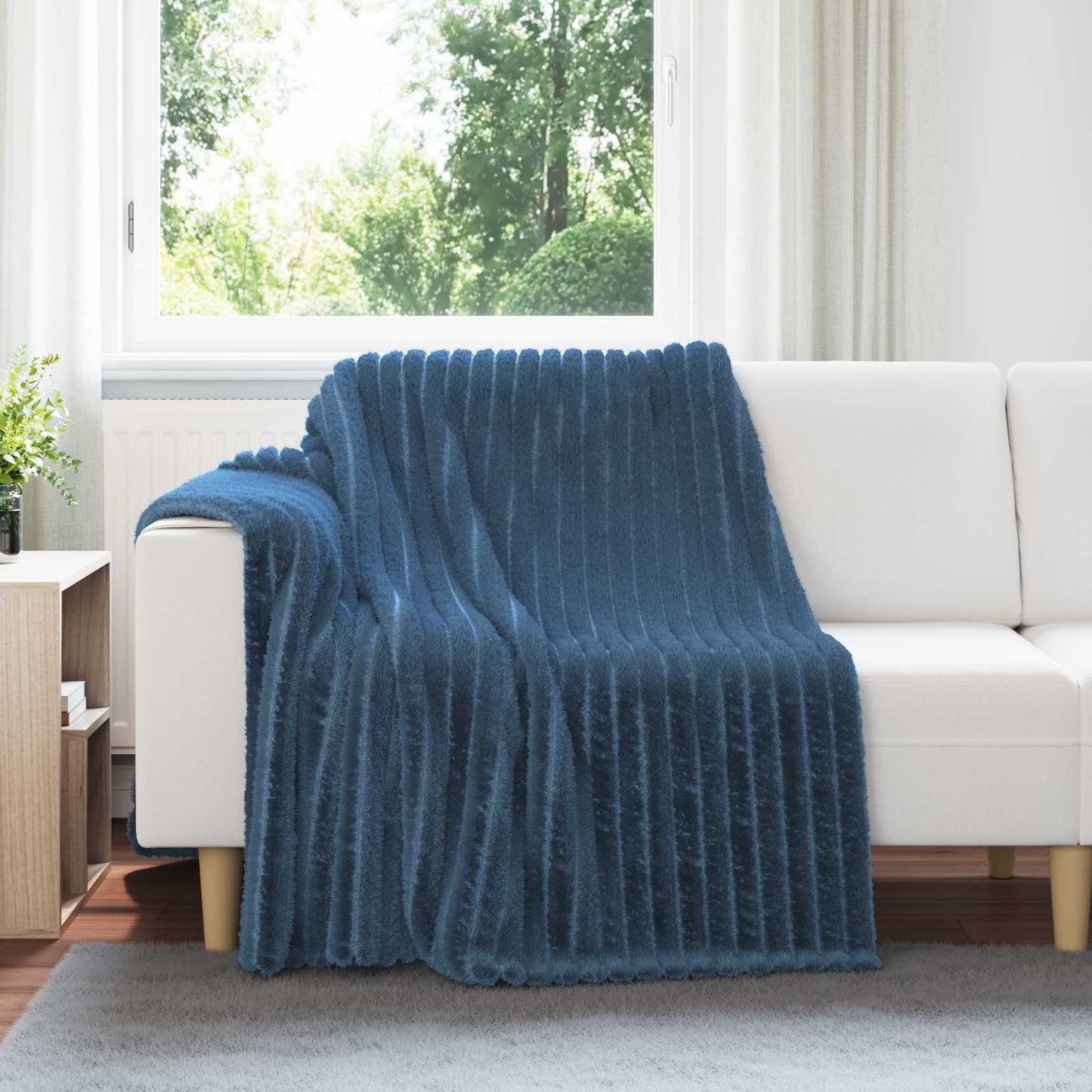 Fleece Blankets 6 pcs Navy Blue 200 x 150 cm