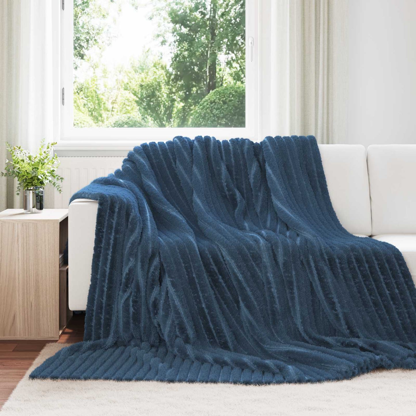 Wohndecken 6 pcs Marineblau 240 x 220 cm Fleece