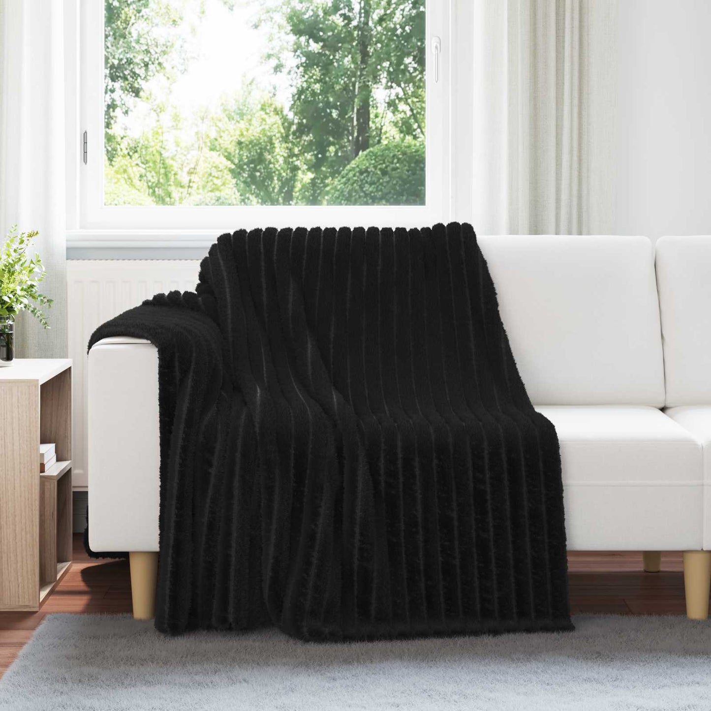 Wohndecken 6 pcs Schwarz 200 x 150 cm Fleece