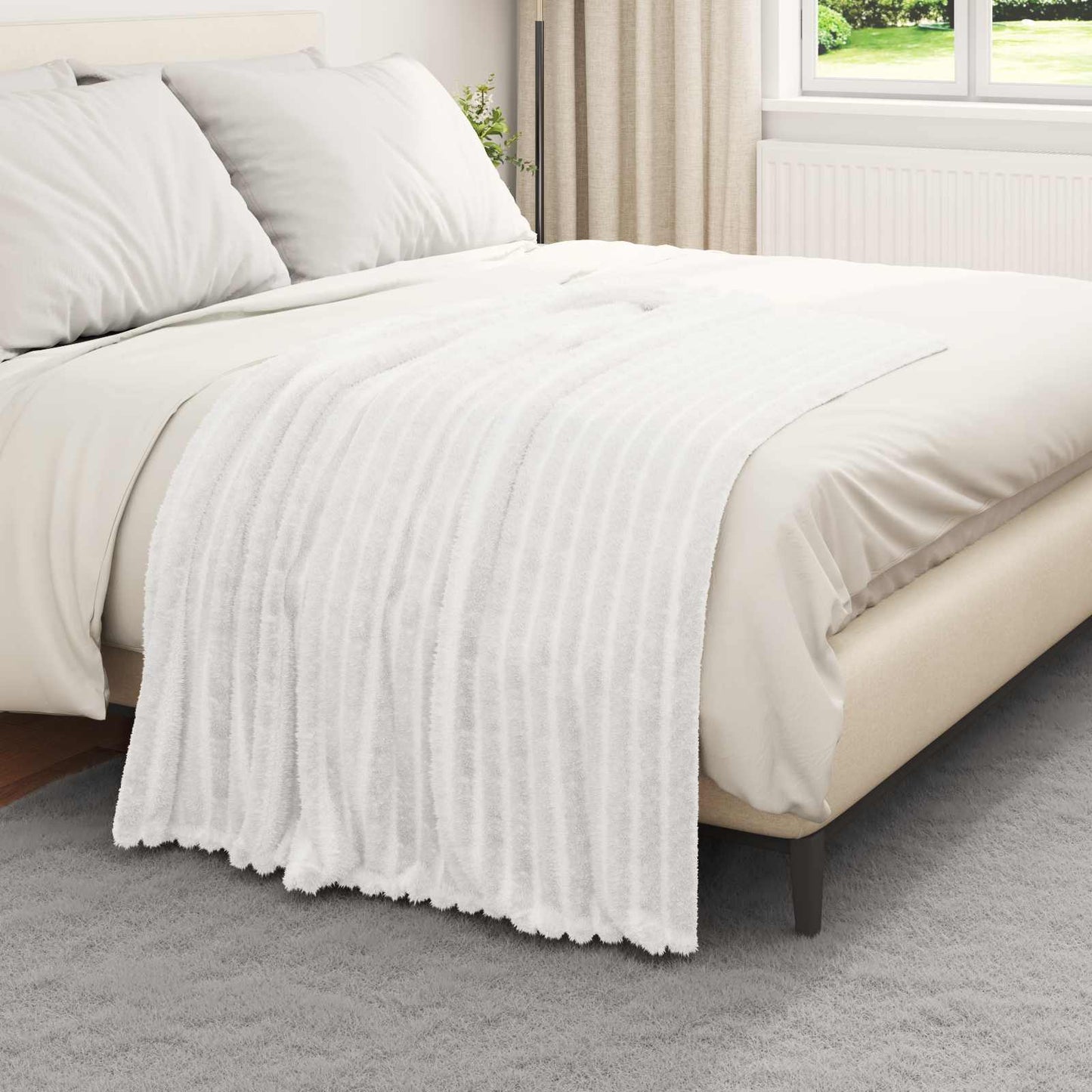 Blankets 6 pcs White 150 x 130 cm Fleece