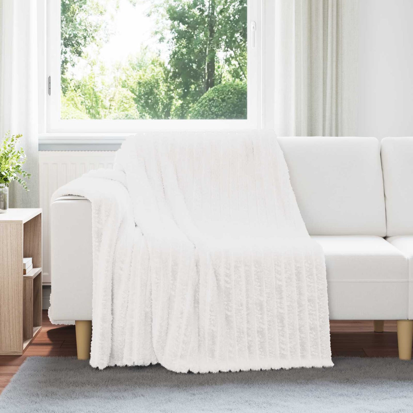 Jetés de canapé 6 pcs Blanc 200 x 150 cm Polaire