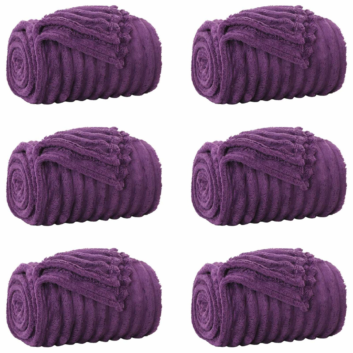 Wohndecken 6 pcs Lila 150 x 130 cm Fleece
