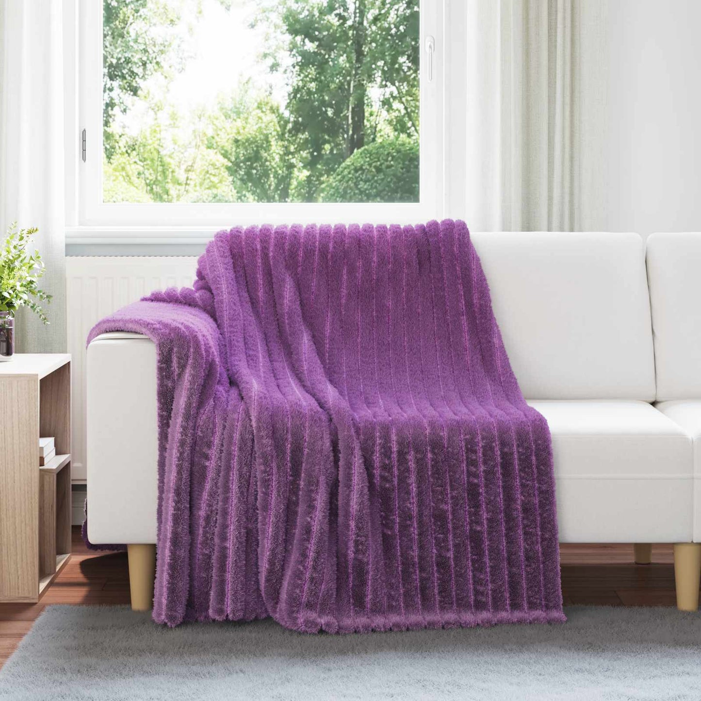 Throws 6 pcs Purple 200 x 150 cm Fleece